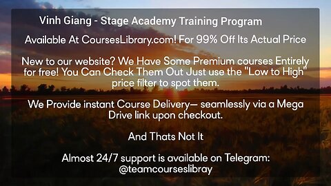 Vinh Giang - Stage Academy Training Program(CoursesLibrary.com)
