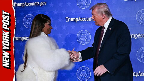 Trump holds Nicki Minaj's hand while welcoming rapper onstage at Trump Accounts summit