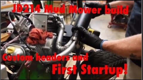 Mud Mower custom headers and FIRST STARTUP!