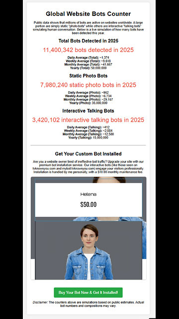 Global Website Bot Counter 2025 – Live Bot Traffic Statistics & Premium Bot Installation