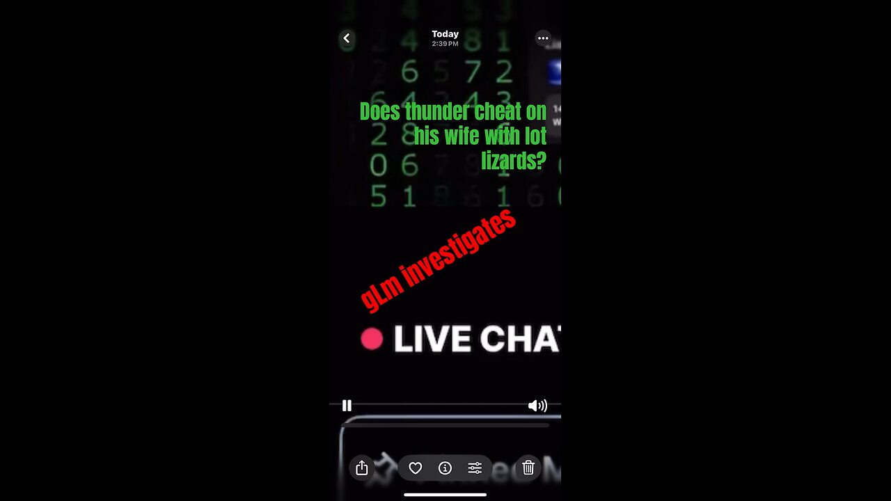 Does thunder cheat on his wife with lot lizards?