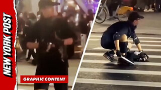 Watch the moment man throws multiple grenades in crowded Taipei street during stabbing spree