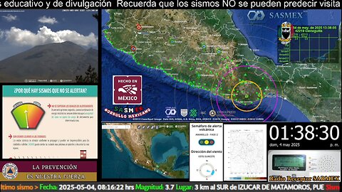 SISMO Magnitud 4.2 Loc. 22 km al NORESTE de CRUCECITA, OAX 04/05/25 13:37:45 #noameritoalerta