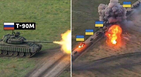 T-90M single-handedly destroyed Ukrainian column head-on. How it really worked out