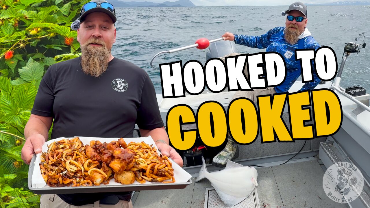 Chef Dad’s Catch & Cook: Halibut Bites with Fresh Salmon Berry Dipping Sauce!