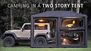 This 2-Story Tent is like a House! SOLO Camping in a Rain Forest