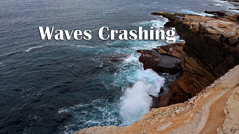 1 Hour of Waves Crashing on Rocky Coastal Mountain | Marine Parade Ocean Ambience