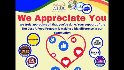 We Appreciate Your Support For The Not Just A Food Program Thank You