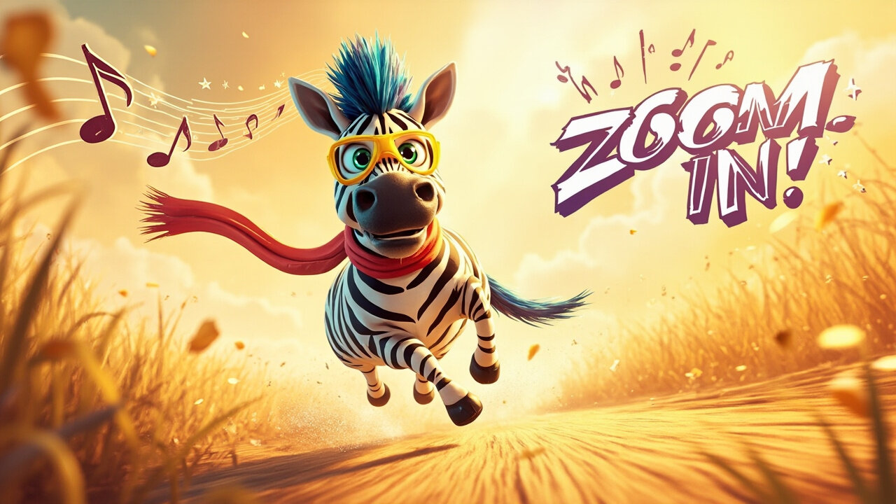 Zebra Zooms In 🦓💨 | Focus-Powered Kids Pop Song