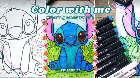 Coloring Cute Stitch with Markers & Colored Pencils | Art for Kids & Adults | CWM Ep 009