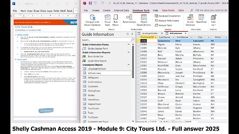 Shelly Cashman Access 2019 | Module 9: SAM Project 1b | City Tours Ltd (Update 2025)