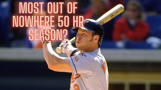 Which (retired) players who hit 50 homers in a season have the least career home runs?