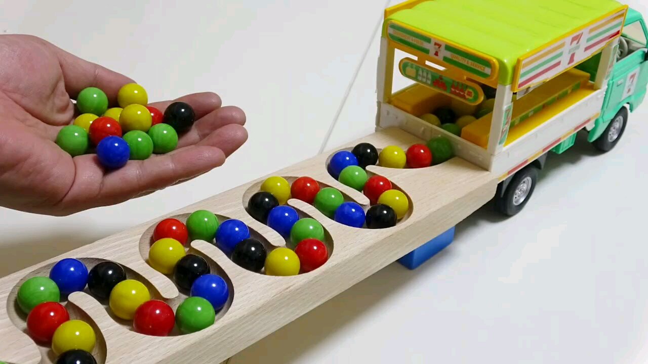 Marble Run ASMR Race ☆ HABA Slope & Dump Truck Excavator Ambulance Forklift Garbage Truck Tractors