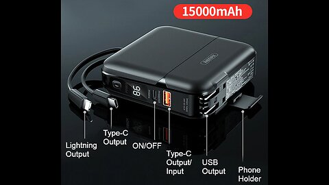 4-in-1 Fast Charging Wall Charger, with Power Bank, Charging Cable & Phone Adapter(US Standard Plug)