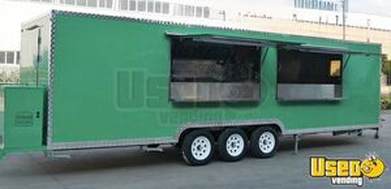 2023 8' x 27' Kitchen Food Concession Trailer with Pro-Fire System for Sale in New York!
