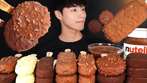 ASMR MUKBANG CHOCOLATE ICE CREAM🍫 MAGNUM, KITKAT, FERRERO ROCHER, NUTELLA CHOCOLATE