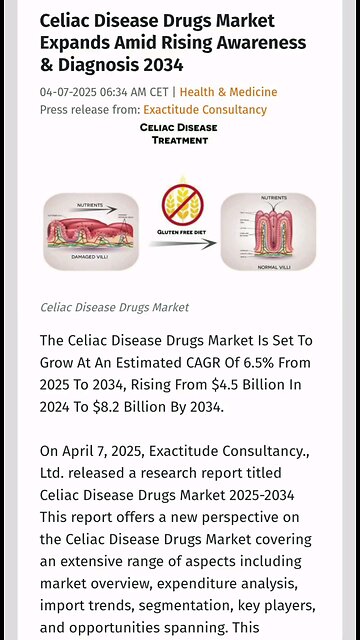 Celiac Disease Treatment Awareness Gluten Drug