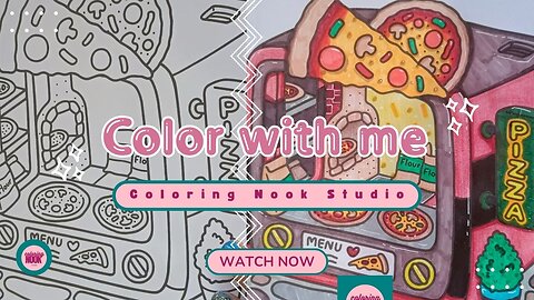 Color With Me 05 | Pizza Corner Page | Little Corner Coloring Book