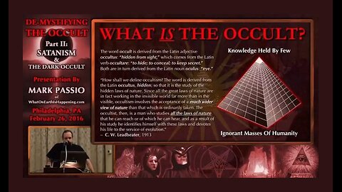 🧠 Einer der wichtigsten Vorträge unserer Zeit - Mark Passio – Demystifizierung des Okkulten