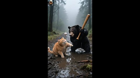 pig save cat from bear, but diesin explosion