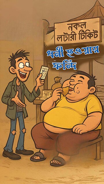 মোটা-ঝটার ধনী হওয়ার ফন্দি | Bangla Cartoon Funny Story
