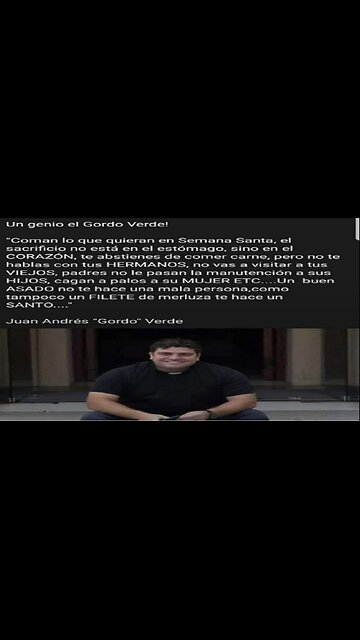 Coman lo que quieran en Semana Santa... - Aclaración del Padre Juan Andrés Verde