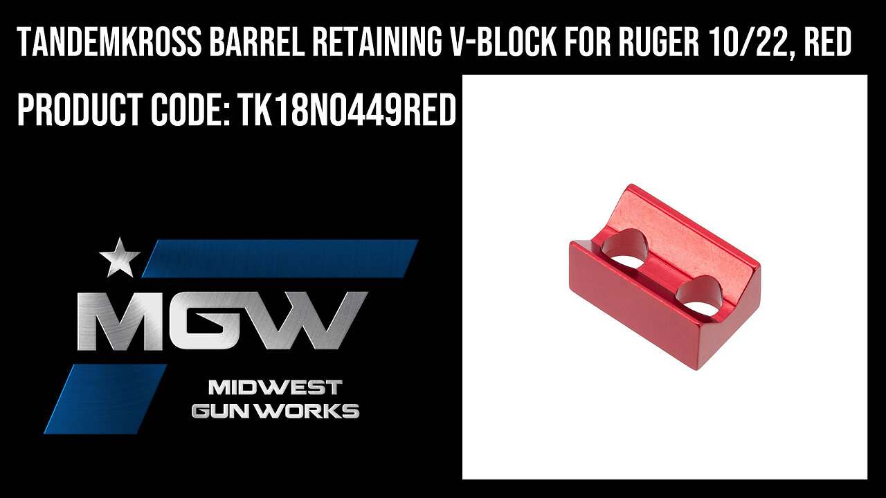 Tandemkross Barrel Retaining V-Block for Ruger 10/22, Red - TK18N0449RED1