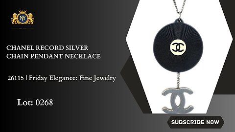 CHANEL RECORD SILVER CHAIN PENDANT NECKLACE