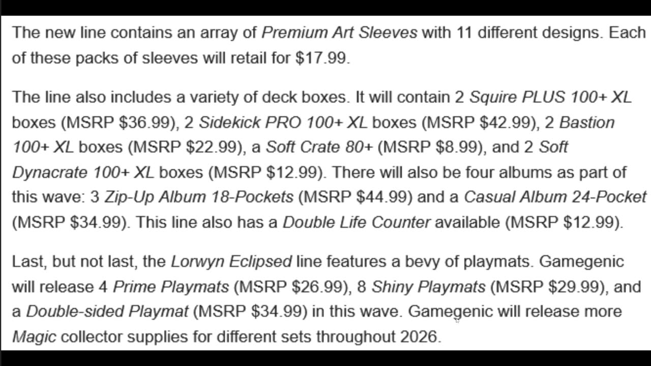 New Lorwyn mechanic and Gamegenic bring accessories