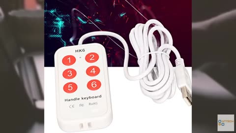 Zunate 2meters/2.2yd USB Game Handle Mini 6 Keys Switch User Defined Keyboard fo
