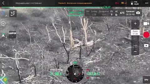 Russian Assault Through Remains of Burned Forest