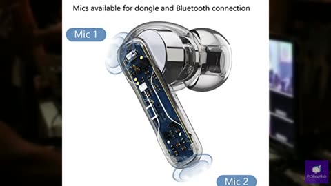 FEDIKER SW4 Wireless Hidden Earbuds for PC/Computer/Laptop/Mobile - Dongle & Blu