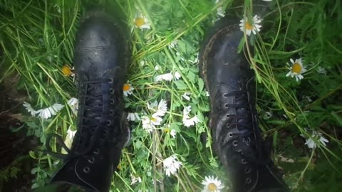 Army Boots Crushing Flowers - Male Content