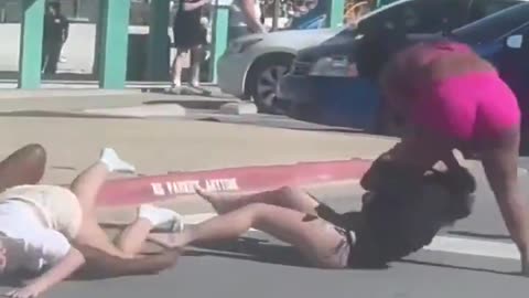 Fat Sheboon Beats Down White Girl Out Of Jealousy