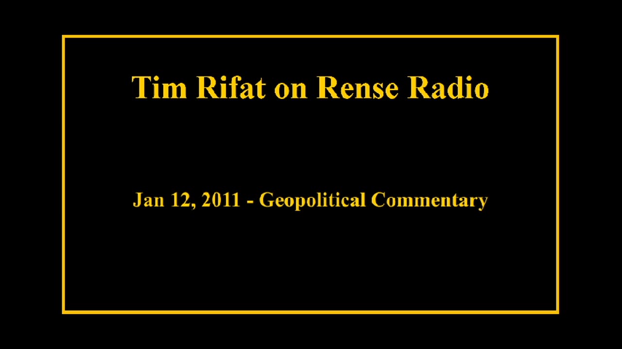 Jan 12, 2011 - Geopolitical Commentary