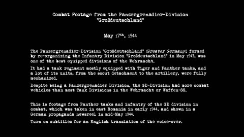 Combat Footage from the Panzergrenadier-Division “Großdeutschland” - 17 May 1944