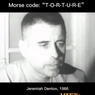 POW Jeremiah Denton Morse codes "TORTURE" with his eyes during North Vietnamese interview