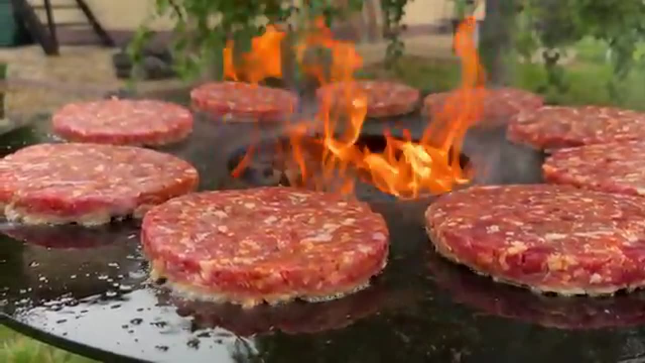 meter-long Cheeseburger made of Steak, Cutlets, Cheese and Vegetables