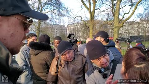 Speakers Corner - A Muslim Lady Wants Mansur To Answer Timothy's Objection, He Changes Topic