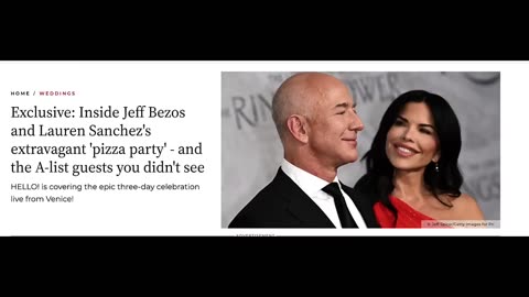 BEZOS WEDDING FEATURES EXTRAVAGANT PIZZA PARTY FOR A-LIST CELEBRITIES