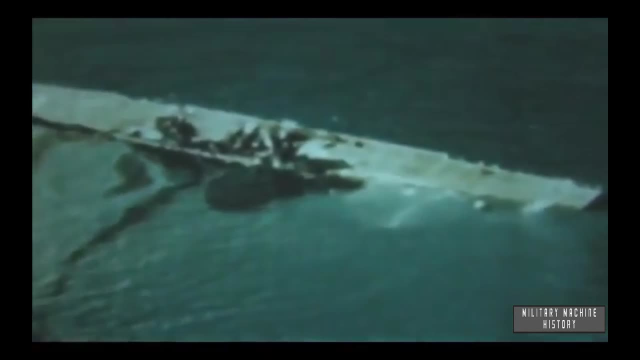 Aircraft carrier USS Saratoga (CV-3) sinks after two nuclear weapons test