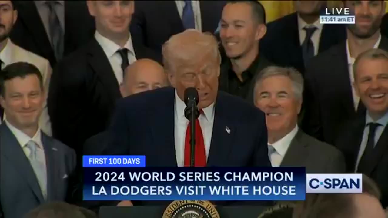 President Trump Roasts Senators to Their Face at Dodgers Ceremony