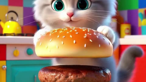 The beautiful tabbycat is cooking 😍🎥🍳