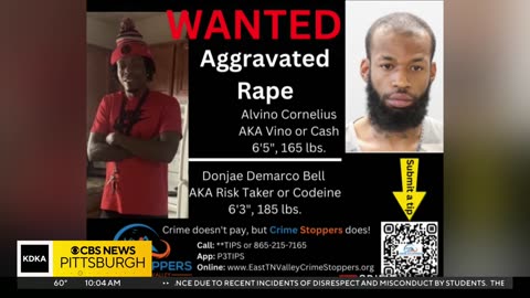 Crime stoppers looking for two rape black suspects