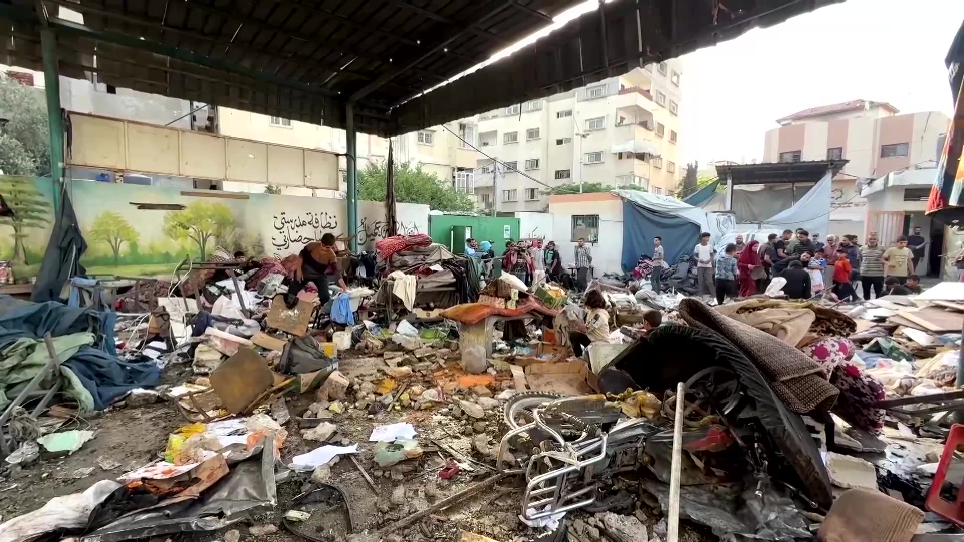 Israeli strikes kill dozens of displaced in Gaza, local officials say