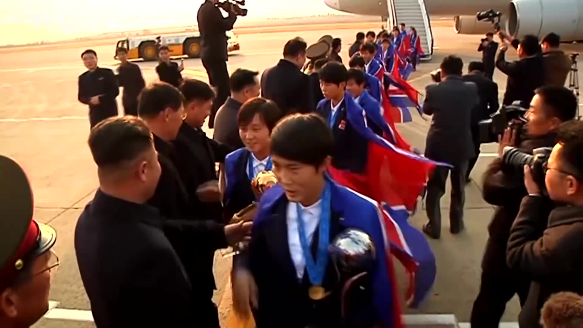 North Korean womens soccer squad returns with FIFA U-17 trophy