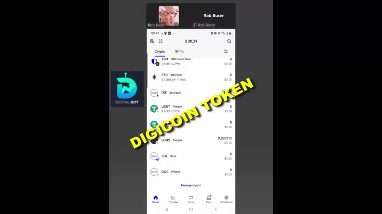 DIGITAL BOT (LIVE DEMO) DIGICOIN TOKEN OP TRUST ZETTEN (001) TOP TEAM ROB BUSER