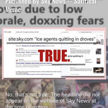 Fact Check: Fake 'ICE Agents Quitting In Droves' Headline NOT Published By Sky News -- Satirical