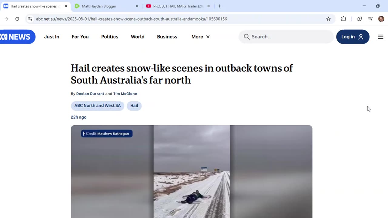 ABC hails Cabal cats in story about a fallen snow angel called Matt
