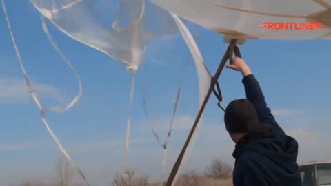 Ukrainians Experimenting with Various Kinds of Areostatic Barriers aka Barrage Balloons